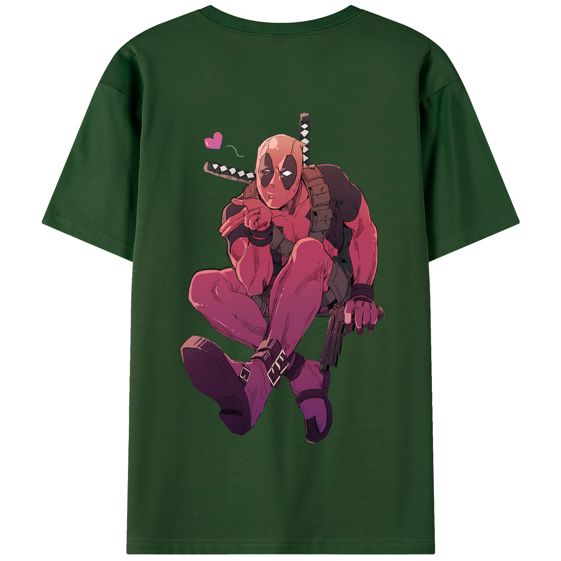 （画像用） Deadpool デッドプール 綿100％半袖Tシャツ（背面プリント）